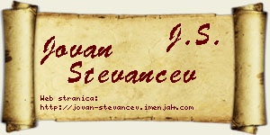 Jovan Stevančev vizit kartica